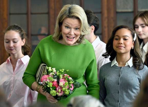 Queen Mathilde visits the Academy of Music and the Spoken Word in Waterloo WATERLOO, BELGIUM - APRIL 11 : Queen Mathilde visits the Academy of Music and the Spoken Word in Waterloo, a few weeks before the start of the 21st Queen Elisabeth Piano Competition (05-31 05) on April 11, 2025 in Waterloo, Belgium, 11 04 2025 Waterloo Belgium  Copyright: xDidierxLebrunx