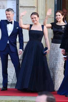 15-04-2025 Denmark Princess Isabella, Crown Prince Christian, Princess Josephine, Prince Vincent, King Frederik, Queen Mary arrive at a performance for Princess Isabella her 18th birthday at the Royal Theatre Copenhagen. Â  Copyright: xPPEx