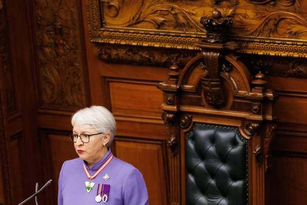 April 15, 2025, Toronto, On, CANADA: Ontario Lt.-Gov. Edith Dumont delivers her speech from the throne at Queen s Park in Toronto on Tuesday, April 15, 2025. Toronto CANADA  - ZUMAc35_ 20250415_zaf_c35_032 Copyright: xColexBurstonx