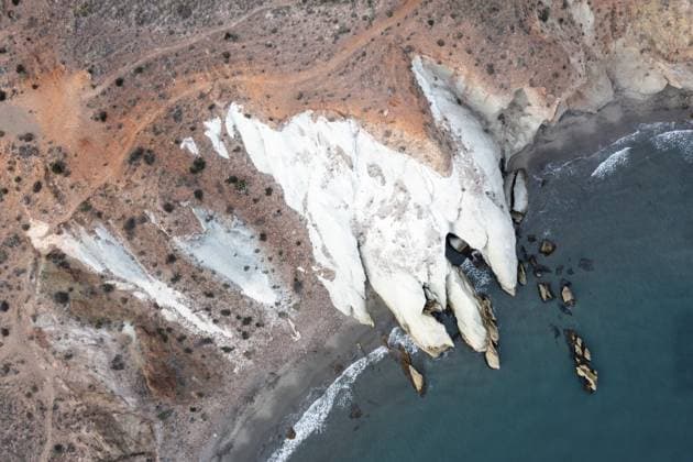 Creative Highlights World Luftaufnahme, felsige Küste, Cabo de Gata-Nijar Naturpark, Almeria, Andalusien, Spanien, Europa Aerial view, rocky coast, Cabo de Gata-Nijar Natural Park, Almeria, Andalusia, Spain, Europe Copyright: imageBROKER SonjaxJordan ibxjor13136555.jpg