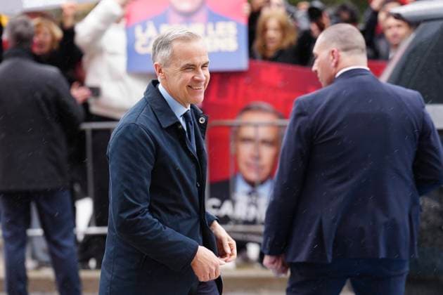 April 16, 2025, Montreal, Pq, CAN: Federal Liberal Leader Mark Carney arrives for the French-language federal election leaders debate, in Montreal on Wednesday, April 16, 2025. Montreal CAN  - ZUMAc35_ 20250416_zaf_c35_221 Copyright: xChrisxYoungx