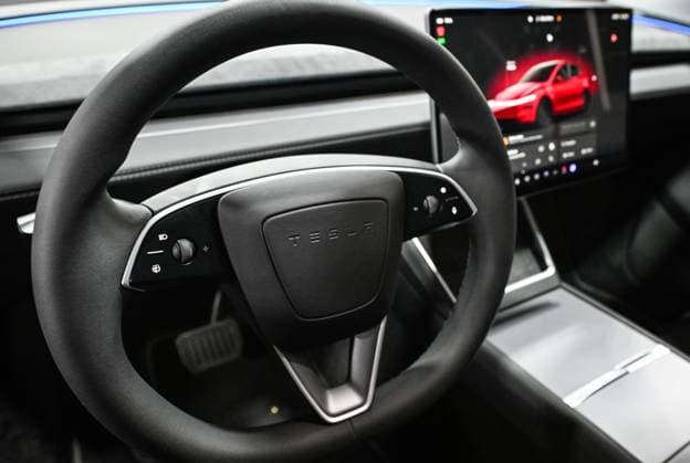 Edmonton Auto Expo Highlights EDMONTON, CANADA APRIL 13: The interior of the Tesla Launch Series - a special, fully-loaded edition of the new Model Y - on display at the Edmonton Motor Show on April 13, 2025, in Edmonton, Alberta, Canada. Edmonton Canada  Copyright: xArturxWidakx originalFilename: widak-edmonton250413_np7xn.jpg