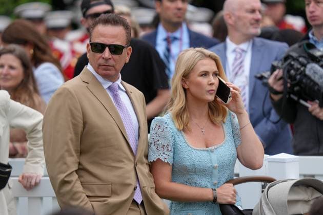 April 21, 2025, Washington, District of Columbia, USA: White House Press Secretary Karoline Leavitt and her husband Nicholas Riccio attend the White House Easter Egg Roll. President DONALD TRUMP and the First Lady MELANIA TRUMP hosted the annual White House Easter Egg Roll on the South Lawn of the White House on April 21, 2025 Washington USA - ZUMAl312 20250421_znp_l312_011 Copyright: xAndrewxLeydenx