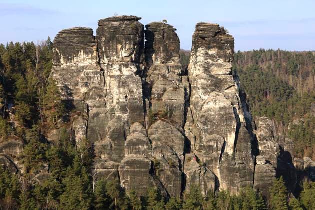 Majestic rock formations in Saxon Switzerland, Germany, JTF02540