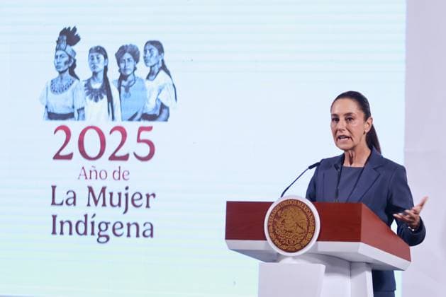 Mexico s President Claudia Sheinbaum Pardo, speaks during a briefing conference about the election process of the judiciary and welfare programs at National Palace. on April 23, 2025 in Mexico City, Mexico. Mexico City Mexico - ZUMAe321 20250423_zia_e321_032 Copyright: xCarlosxSantiagox