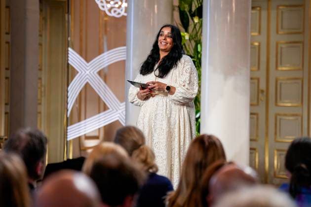 Fosse-fest pa Slottet Oslo 20250424. Kronprinsesse Mette-Marit hedrer nobelprisvinner Jon Fosse med historiens forste Fosseforedrag og Fosseprisen under en seremoni i den store festsal pa Slottet. Kronprinsessen deler ogsa ut den nyopprettede Fosseprisen for oversettere til tyske Hinrich Schmidt-Henkel. Foto: Heiko Junge NTB POOL Oslo Norge X2FoaXbI5zU EDITORIAL USE ONLY Ref:_BNC_POLX2FoaXbI5zU.jpg Copyright: xHeikoxJungex xNTBx