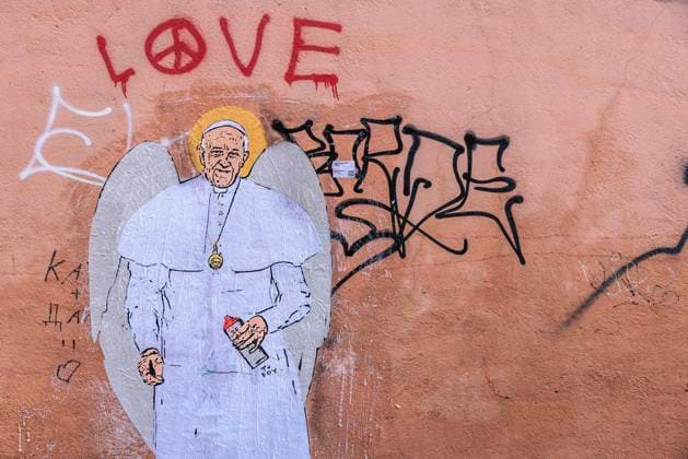 Entertainment Themen der Woche KW17 New graffiti by street artist TvBoy depicting Pope Francis, Rome, Italy, 24 04 2025 New graffiti by street artist TvBoy depicting Pope Francis, Rome, Italy, 24 04 2025, Credit:Francesco Fotia Avalon Italia, Italia, Roma  Copyright: xFrancescoxFotiax xAvalonx 0991804536