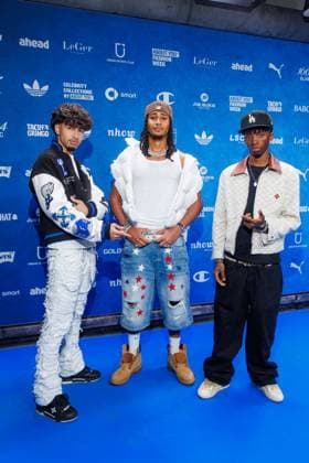 Fashion Show - ABOUT YOU Fashionmania Levon Jiji, Jermaine Diallo und Jadan V3 bei der ABOUT YOU Fashionmania by AYFW in der Uber Eats Music Hall am 25.04.2025 in Berlin. Copyright: xEventpressxKochanx