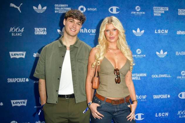 Jacob Bixenman mit Begleitung bei der ABOUT YOU Fashionmania by AYFW in der Uber Eats Music Hall. Berlin, 25.04.2025