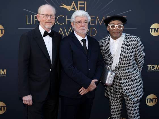AFI Life Achievement Award Ceremony Honoring Francis Ford Coppola 26 April 2025 - Hollywood, California - (L-R) Ron Howard, George Lucas and Spike Lee. AFI Life Achievement Award Ceremony Honoring Francis Ford Coppola at TCL Chinese Theatre. Photo Credit: Billy Bennight AdMedia Hollywood California United States EDITORIAL USE ONLY  Copyright: xx BillyxBennightx admphotostwo928339