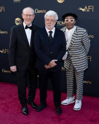 AFI Life Achievement Award Ceremony Honoring Francis Ford Coppola 26 April 2025 - Hollywood, California - (L-R) Ron Howard, George Lucas and Spike Lee. AFI Life Achievement Award Ceremony Honoring Francis Ford Coppola at TCL Chinese Theatre. Photo Credit: Billy Bennight AdMedia Hollywood California United States EDITORIAL USE ONLY  Copyright: xx BillyxBennightx admphotostwo928370