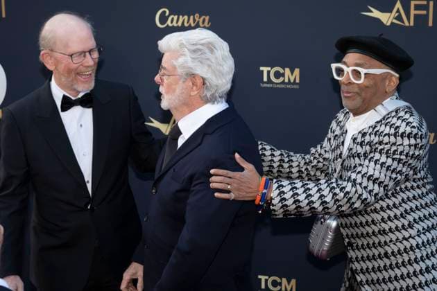 AFI Life Achievement Award Ceremony Honoring Francis Ford Coppola 26 April 2025 - Hollywood, California - (L-R) Ron Howard, George Lucas and Spike Lee. AFI Life Achievement Award Ceremony Honoring Francis Ford Coppola at TCL Chinese Theatre. Photo Credit: Billy Bennight AdMedia Hollywood California United States EDITORIAL USE ONLY  Copyright: xx BillyxBennightx admphotostwo928390