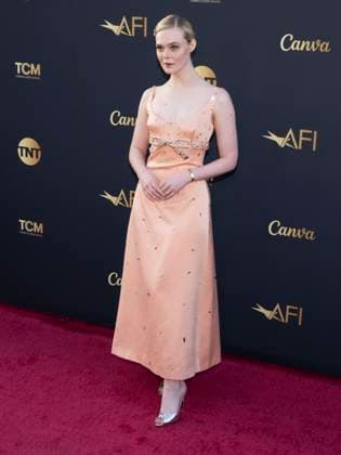 April 26, 2025, Hollywood, California, USA: Elle Fanning attends the AFI Life Achievement Award Ceremony Honoring Francis Ford Coppola. Hollywood USA - ZUMAb173 20250426_aap_b173_007 Copyright: xBillyxBennightx