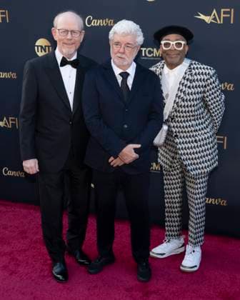 AFI Life Achievement Award Ceremony Honoring Francis Ford Coppola 26 April 2025 - Hollywood, California - (L-R) Ron Howard, George Lucas and Spike Lee. AFI Life Achievement Award Ceremony Honoring Francis Ford Coppola at TCL Chinese Theatre. Photo Credit: Billy Bennight AdMedia Hollywood California United States EDITORIAL USE ONLY  Copyright: xx BillyxBennightx admphotostwo928429