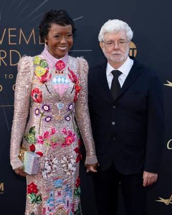 April 26, 2025, Hollywood, California, USA: Mellody Hobson and George Lucas attend the AFI Life Achievement Award Ceremony Honoring Francis Ford Coppola. Hollywood USA - ZUMAb173 20250426_aap_b173_015 Copyright: xBillyxBennightx