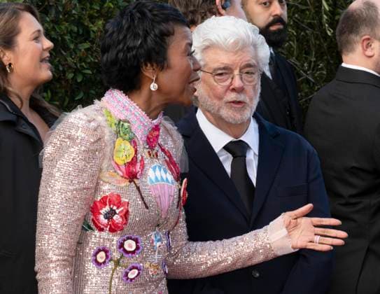 April 26, 2025, Hollywood, California, USA: Mellody Hobson and George Lucas attend the AFI Life Achievement Award Ceremony Honoring Francis Ford Coppola. Hollywood USA - ZUMAb173 20250426_aap_b173_052 Copyright: xBillyxBennightx