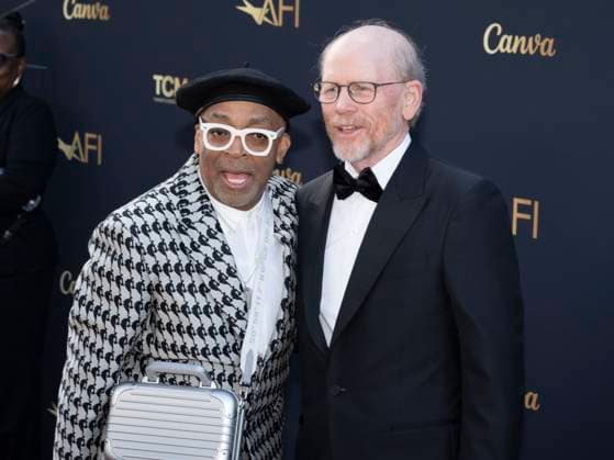 April 26, 2025, Hollywood, California, USA: Spike Lee and Ron Howard attend the AFI Life Achievement Award Ceremony Honoring Francis Ford Coppola. Hollywood USA - ZUMAb173 20250426_aap_b173_056 Copyright: xBillyxBennightx
