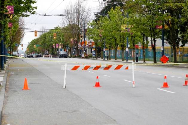 April 28, 2025, Vancouver, Vancouver, Bc, Canada: Police tape hangs across the street on 41st and Fraser in Vancouver on April 28, 2025, two days after a car drove into a crowd during the Lapu Lapu Festival. Police said a 30-year-old man drove his car into a crowd at a Filipino street festival, killing at least eleven people and injuring multiple others. ( ) Vancouver Canada - ZUMAp175 1061482948st Copyright: xTomazxJr Pximagesx