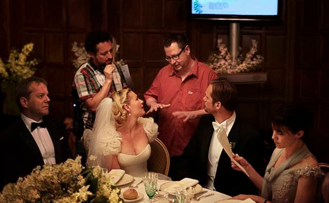 Melancholia - filmstill KIEFER SUTHERLAND, KIRSTEN DUNST & LARS VON TRIER (DIRECTOR) in Melancholia EDITORIAL USE ONLY Copyright: xFSN-Bx
