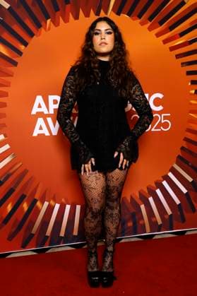 APRA MUSIC AWARDS 2025, Gypsy Rogers poses for a photo during the 2025 APRA Music Awards at Melbourne Town Hall in Melbourne, Wednesday, April 30, 2025. ( NO ARCHIVING MELBOURNE VICTORIA AUSTRALIA  Copyright: xCONxCHRONISx 20250430120200088934
