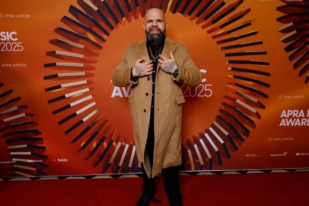 APRA MUSIC AWARDS 2025, Briggs poses for a photo during the 2025 APRA Music Awards at Melbourne Town Hall in Melbourne, Wednesday, April 30, 2025. ( NO ARCHIVING MELBOURNE VICTORIA AUSTRALIA  Copyright: xCONxCHRONISx 20250430130896224732