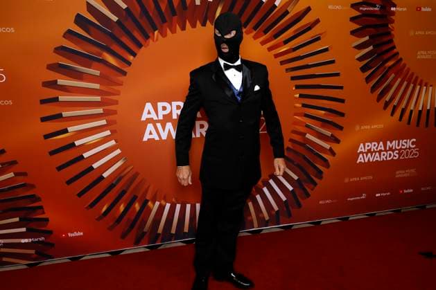 APRA MUSIC AWARDS 2025, Jock Cheese of Tism poses for a photo during the 2025 APRA Music Awards at Melbourne Town Hall in Melbourne, Wednesday, April 30, 2025. ( NO ARCHIVING MELBOURNE VICTORIA AUSTRALIA  Copyright: xCONxCHRONISx 20250430159501500564