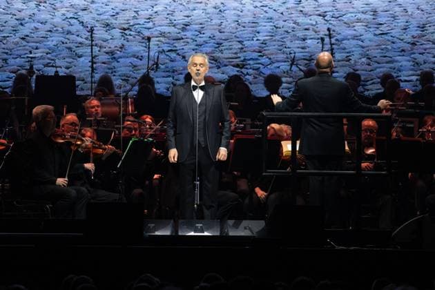 Andrea Bocelli Performs at O2 Arena, London Italian tenor Andrea Bocelli and conductor Carlo Bernini performs at O2 Arena, London, England, UK on Thursday 1 May 2025., Credit:Justin Ng Avalon UK, England, London, O2 Arena  Copyright: xJustinxNgx xAvalonx 0994315691