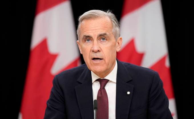 May 2, 2025, Ottawa, On, Canada: Prime Minister Mark Carney speaks during a news conference in Ottawa, Friday, May 2, 2025. Ottawa Canada  - ZUMAc35_ 20250502_zaf_c35_001 Copyright: xAdrianxWyldx