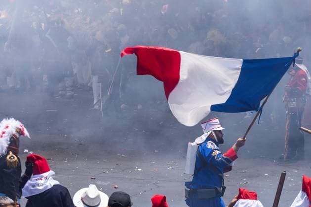 May 5, 2025, Mexico City, Mexico: To commemorate the 163rd anniversary of the Battle of Puebla, in which the Mexican army defeated the French in 1862, a civic reenactment was held in the PeoÂ±oÂ³n de los BaoÂ±os neighborhood. Mexico City Mexico - ZUMAl178 20250505_znp_l178_016 Copyright: xCristianxLeyvax