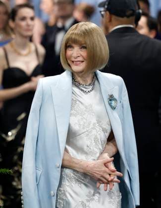 Anna Wintour arrives on the red carpet at the 2025 Met Gala celebrating the opening of Superfine: Tailoring Black Style at The Metropolitan Museum of Art on Monday, May 5, 2025 in New York City.  NYP20250505187 JOHNxANGELILLO