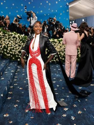 Ayo Edebiri arrives on the red carpet at the 2025 Met Gala celebrating the opening of Superfine: Tailoring Black Style at The Metropolitan Museum of Art on Monday, May 5, 2025 in New York City.  NYP20250505594 JOHNxANGELILLO