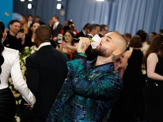 Maluma arrives on the red carpet at the 2025 Met Gala celebrating the opening of Superfine: Tailoring Black Style at The Metropolitan Museum of Art on Monday, May 5, 2025 in New York City.  NYP20250505629 JOHNxANGELILLO