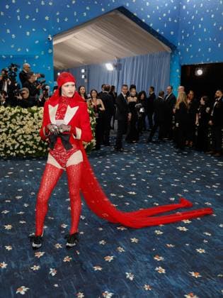 Amelia Gray arrives on the red carpet at the 2025 Met Gala celebrating the opening of Superfine: Tailoring Black Style at The Metropolitan Museum of Art on Monday, May 5, 2025 in New York City.  NYP20250505644 JOHNxANGELILLO