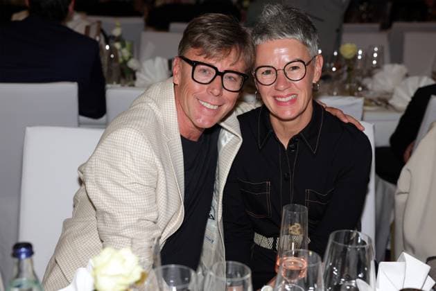 Europa-Park Eagles Charity Golfcup 2025 Hansy Vogt mit Ehefrau Petra anlässlich des Gala-Abends im Hotel Colosseo. Europa-Park Eagles Charity Golfcup 2025 am 05.05.2025. Hotel Colosseo, Rust, Baden-Württemberg, Deutschland.