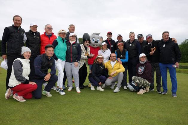 Europa-Park Eagles Charity Golfcup 2025 Ireen Sheer, Ross Antony und Teilnehmer des Europa-Park Eagles Charity Golfcups 2025. Europa-Park Eagles Charity Golfcup 2025 am 05.05.2025 auf dem 18-Loch-Platz des Europa-Park Golfclubs Breisgau e.V.. Baden-Württemberg, Deutschland.