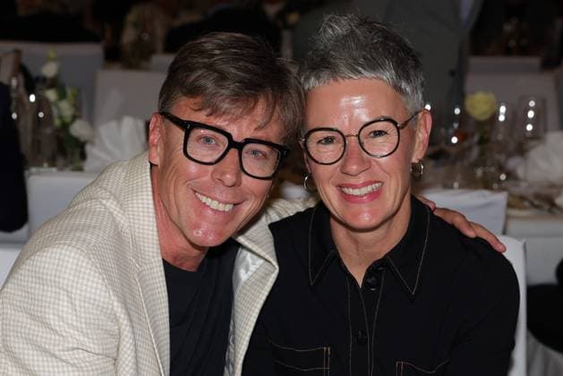 Europa-Park Eagles Charity Golfcup 2025 Hansy Vogt mit Ehefrau Petra anlässlich des Gala-Abends im Hotel Colosseo. Europa-Park Eagles Charity Golfcup 2025 am 05.05.2025. Hotel Colosseo, Rust, Baden-Württemberg, Deutschland.