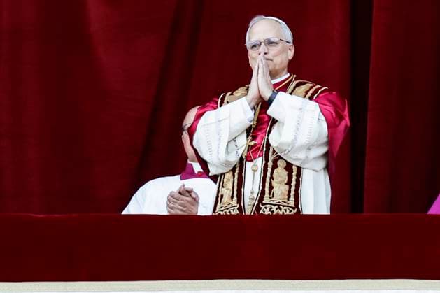 Bilder des Jahres 2025, News 05 Mai News Themen der Woche KW19 News Bilder des Tages VATICAN POPE VOTE CONCLAVE Vatican City, Vatican - Cardinal Robert Francis Prevost, the newly elected Pope Leone XIV, greets pilgrims and benefactors as he stands on the balcony of St Peter s Basilica after his election in Vatican City, Vatican, May 8, 2025. He became the 267th Pope after 4 number of rounds of voting by 112 cardinal electors. _BPH3513_1 Copyright: xAntonioxBalascox