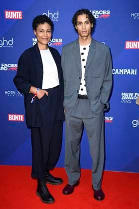 Merle Grimme und Zethphan Smith-Gneist bei der Verleihung der Bunte New Faces Awards Film 2025 im Delphi Filmpalast. Berlin, 08.05.2025