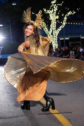 May 8, 2025: A model walks the runway during Austin Fashion Week at Thursdays runway show, Incubate presented by ACC Fashion Incubator at The Domain in Austin, Texas. CSM Austin United States of America - ZUMAc04_ 1061836714st Copyright: xMarioxCantux