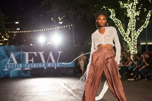 May 8, 2025: A model walks the runway during Austin Fashion Week at Thursdays runway show, Incubate presented by ACC Fashion Incubator at The Domain in Austin, Texas. CSM Austin United States of America - ZUMAc04_ 1061836754st Copyright: xMarioxCantux