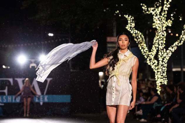 May 8, 2025: A model walks the runway during Austin Fashion Week at Thursdays runway show, Incubate presented by ACC Fashion Incubator at The Domain in Austin, Texas. CSM Austin United States of America - ZUMAc04_ 1061836813st Copyright: xMarioxCantux