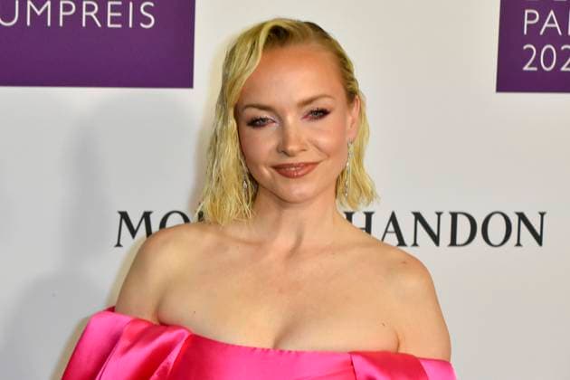 Janin Ullmann Moderatorin zu Gast auf dem blauen Teppich bei der Verleihung der Duftstars 2025 Deutscher Parfumpreis der Fragrance Foundation in den Rheinterrassen am 08.05.2025 Duesseldorf NRW Deutschland