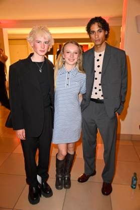 Philip Günsch, Mina Giselle Rüffer und Zethphan Smith-Gneist bei der Verleihung der Bunte New Faces Awards Film 2025 im Delphi Filmpalast. Berlin, 08.05.2025