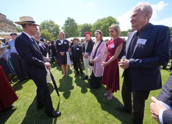 Duke of Edinburgh s Gold Award celebrations The Duke of Edinburgh meeting guests, including (left to right) RAF pilot Mandy Hickson, British gymnast Jake Jarman, England Rugby World Cup-winner Heather Fisher, Victoria Derbyshire, Amy Dowden and actor Larry Lamb during the gold award celebrations for the Duke of Edinburgh s award at Buckingham Palace, London., Credit:Yui Mok Avalon UK, LONDON  Copyright: xYuixMokx xAvalonx 0997127191