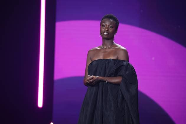 Lorna Ishema Laudatorin BESTER SCHNITT bei Verleihung DEUTSCHER FILMPREIS 2025 in Berlin Copyright: xEventpressxFuhrx