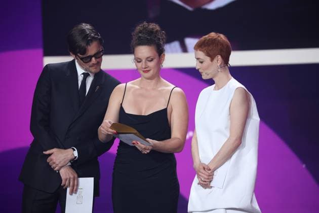 Sam Riley, Chiara Fleischhacker, L. Benesch Laudator:innen BESTE KAMERA BILDGESTALTUNG bei Verleihung DEUTSCHER FILMPREIS 2025 in Berlin Copyright: xEventpressxFuhrx