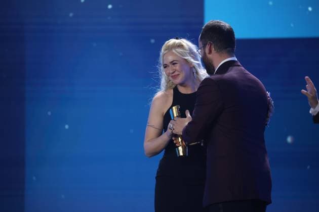 Dascha Dauenhauer Â· ISLANDS BESTE FILMMUSIK bei Verleihung DEUTSCHER FILMPREIS 2025 in Berlin Copyright: xEventpressxFuhrx