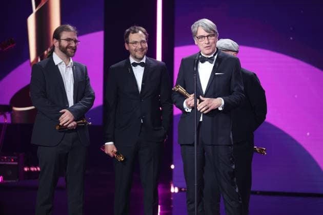 Lars Ginzel, Frank Kruse, Marc Parisotto, Marco Hanelt Â· SEPTEMBER 5 - BESTE TONGESTALTUNG bei Verleihung DEUTSCHER FILMPREIS 2025 in Berlin Copyright: xEventpressxFuhrx