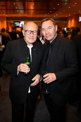 Volker Schlöndorff und Thomas Arnold bei der 75. Verleihung des Deutschen Filmpreises 2025 im Theater am Potsdamer Platz. Berlin, 09.05.2025