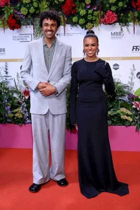 09.05.2025, Langston Uibel und Aminata bei der 75. Verleihung Deutscher Filmpreis, 2025, in Berlin, Roter Teppich, Berlin Deutschland, Germany
